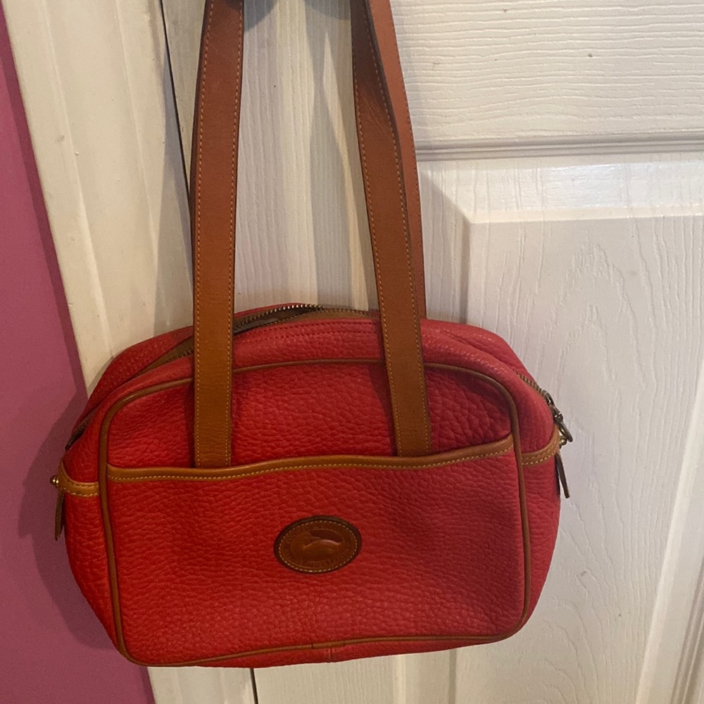 Pebble Grain Red Dooney and Bourke All Weather Leather Handbag